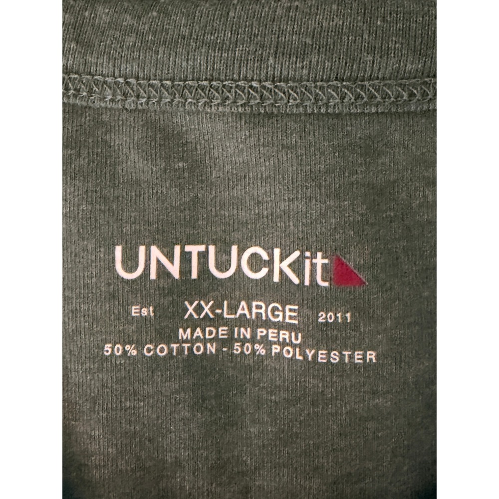 UNTUCKit Albarino Henley Shirt XXL Green Long Sleeve Casual Gorpcore - Picture 3 of 13